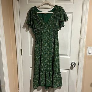 Green, floral dress Max Studio dress.